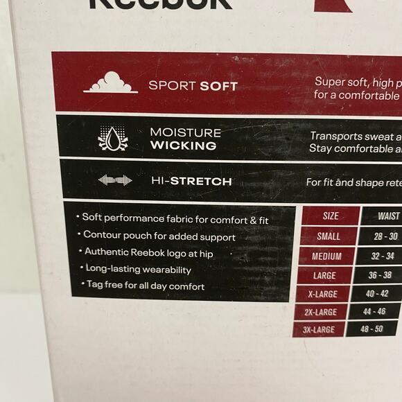 Reebok Performance Tech Comfort Low Rise Briefs Pack of 6 Size 3XL - Picture 4 of 4